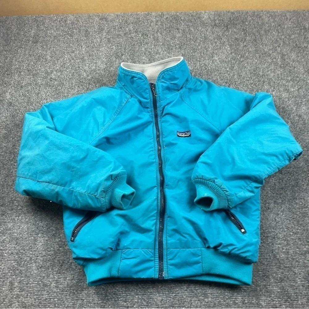 PATAGONIA Vintage Kids 80’s Ski Jacket Blue Coat Fleeced Lined size: 9/10